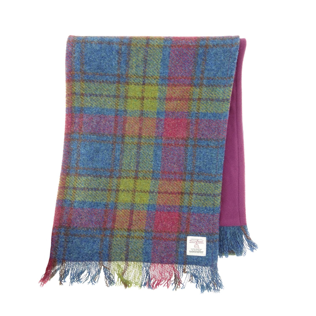 Glen Appin Harris Tweed Wool Scarf Multi Check