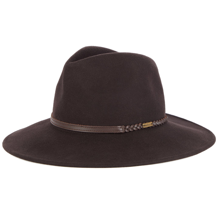 Barbour 'Tack' Ladies 100% Wool Fedora in Brown
