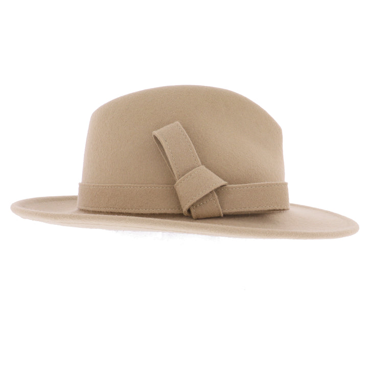 Ladies 100% Wool Fedora (Camel)