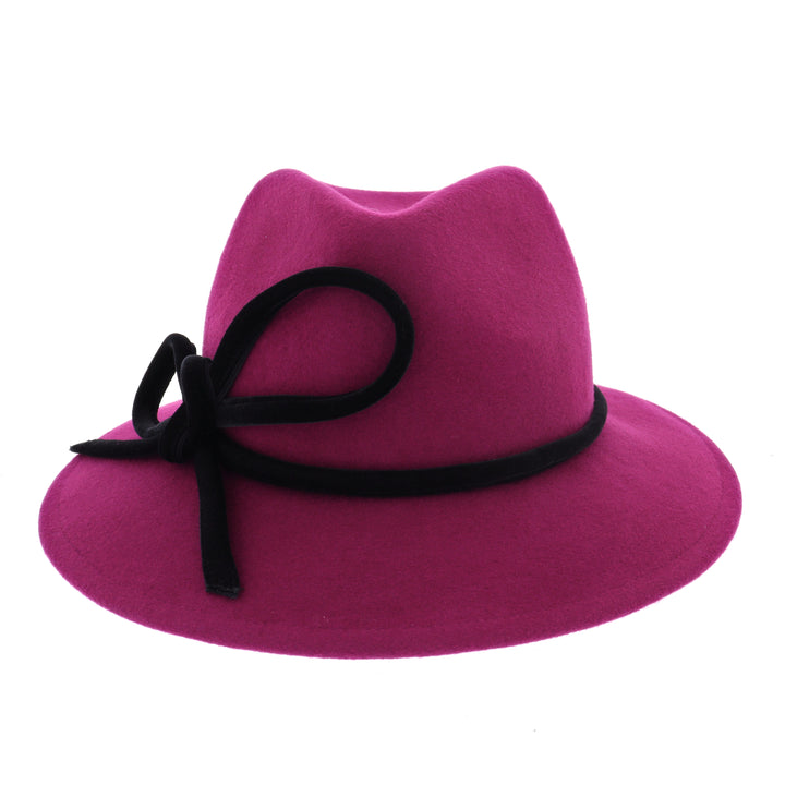 Ladies 100% Wool Fedora in Pink
