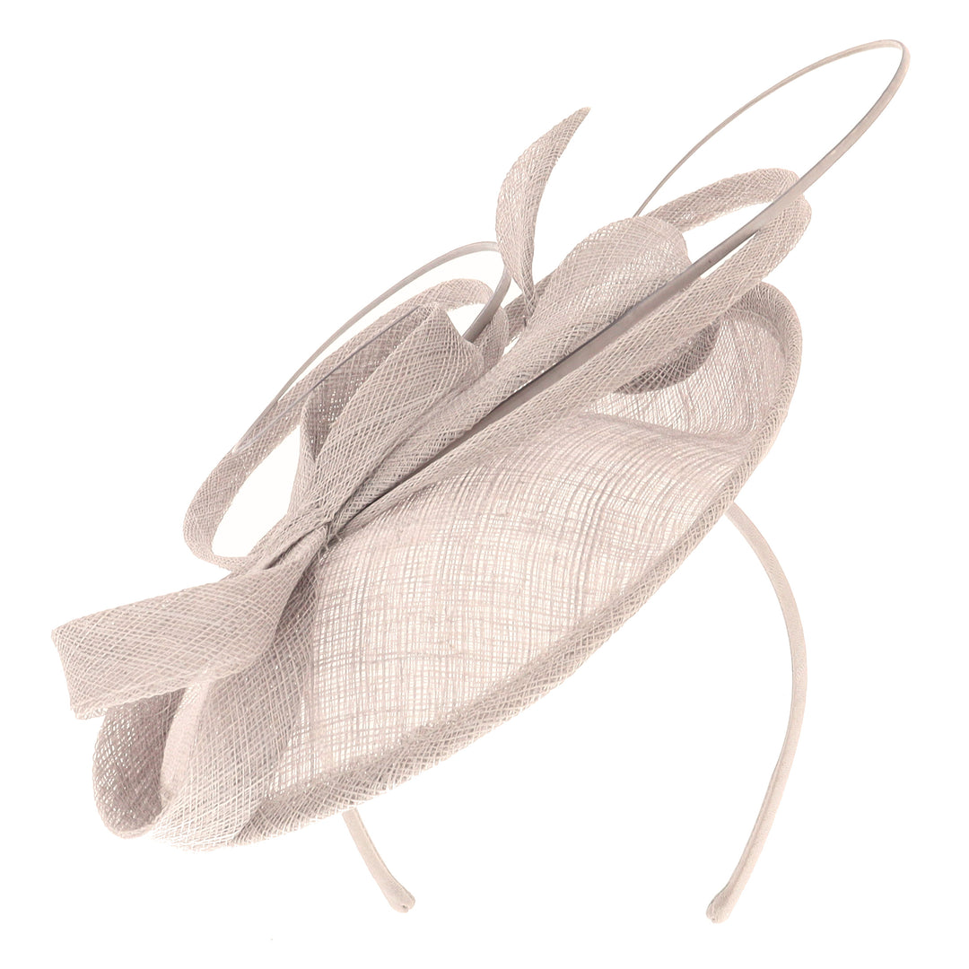 Metallic Pearl Small Sinamay Disc Headband Fascinator (168)