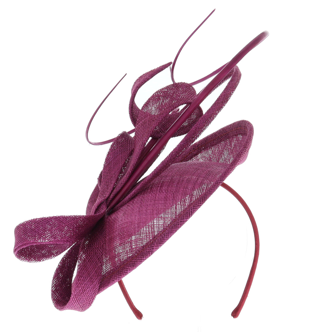 Plum Small Sinamay Disc Headband Fascinator (168)