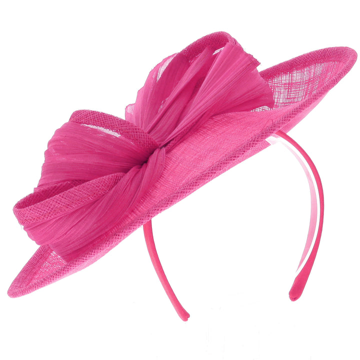 Magenta Medium Sinamay Disc Headband Fascinator (049)