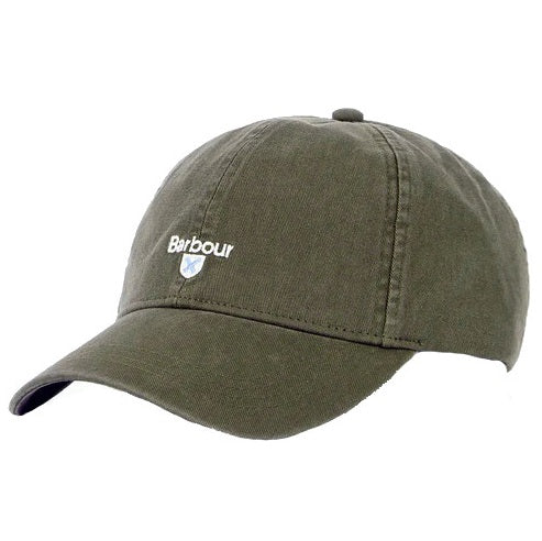 Barbour Cascade Adjustable Cotton Baseball Cap in Olive