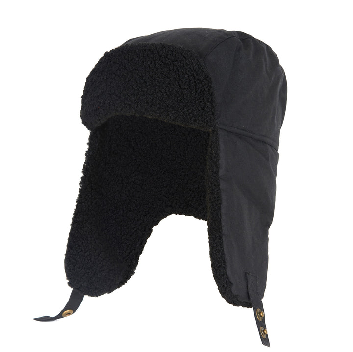 Barbour Morar Waxed Cotton Trapper Hat Black
