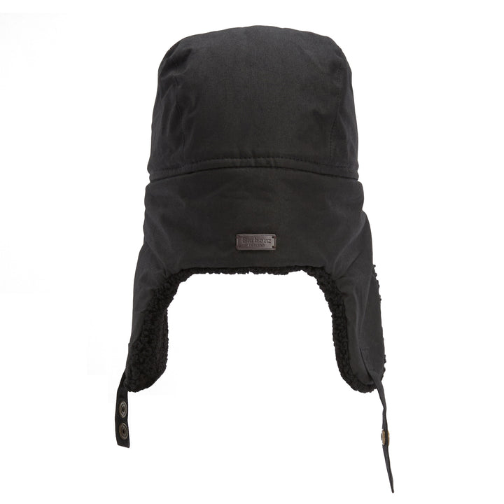 Barbour Morar Waxed Cotton Trapper Hat Black