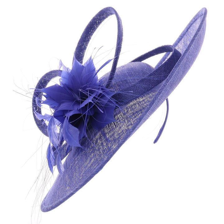 Marine Blue Large 46cm Disc Headband Fascinator (166)
