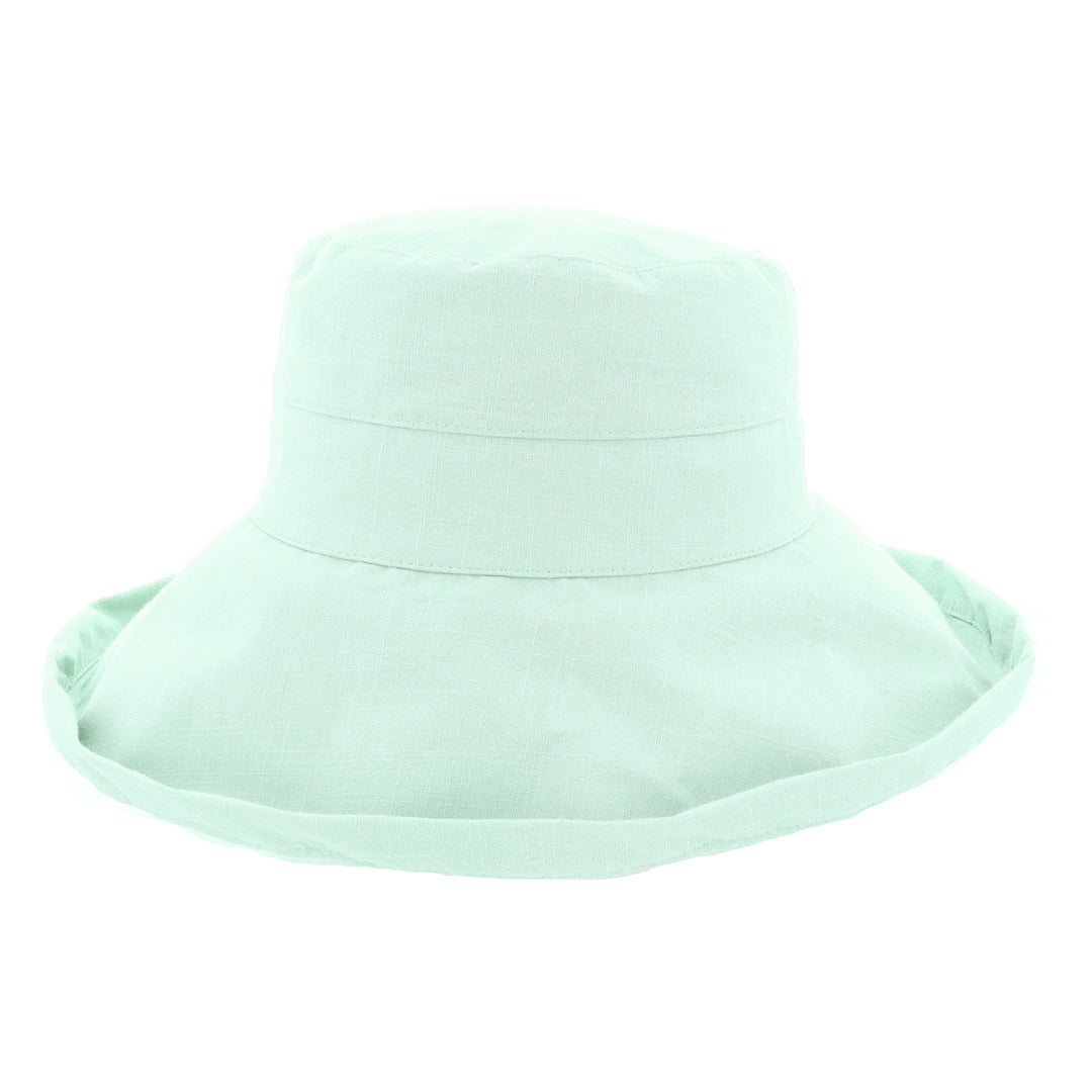 Ladies Wide Brim 100% Cotton Sun Hat in Mint