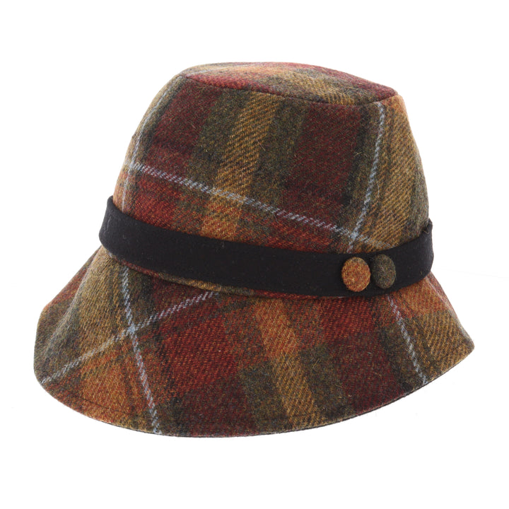 Rust Check 100% Wool Ladies 'Clodagh' Cloche Hat