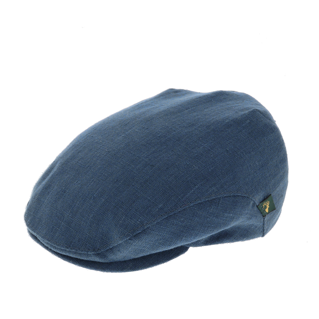Mucros Weavers Trinity Linen Flat Cap In Blue