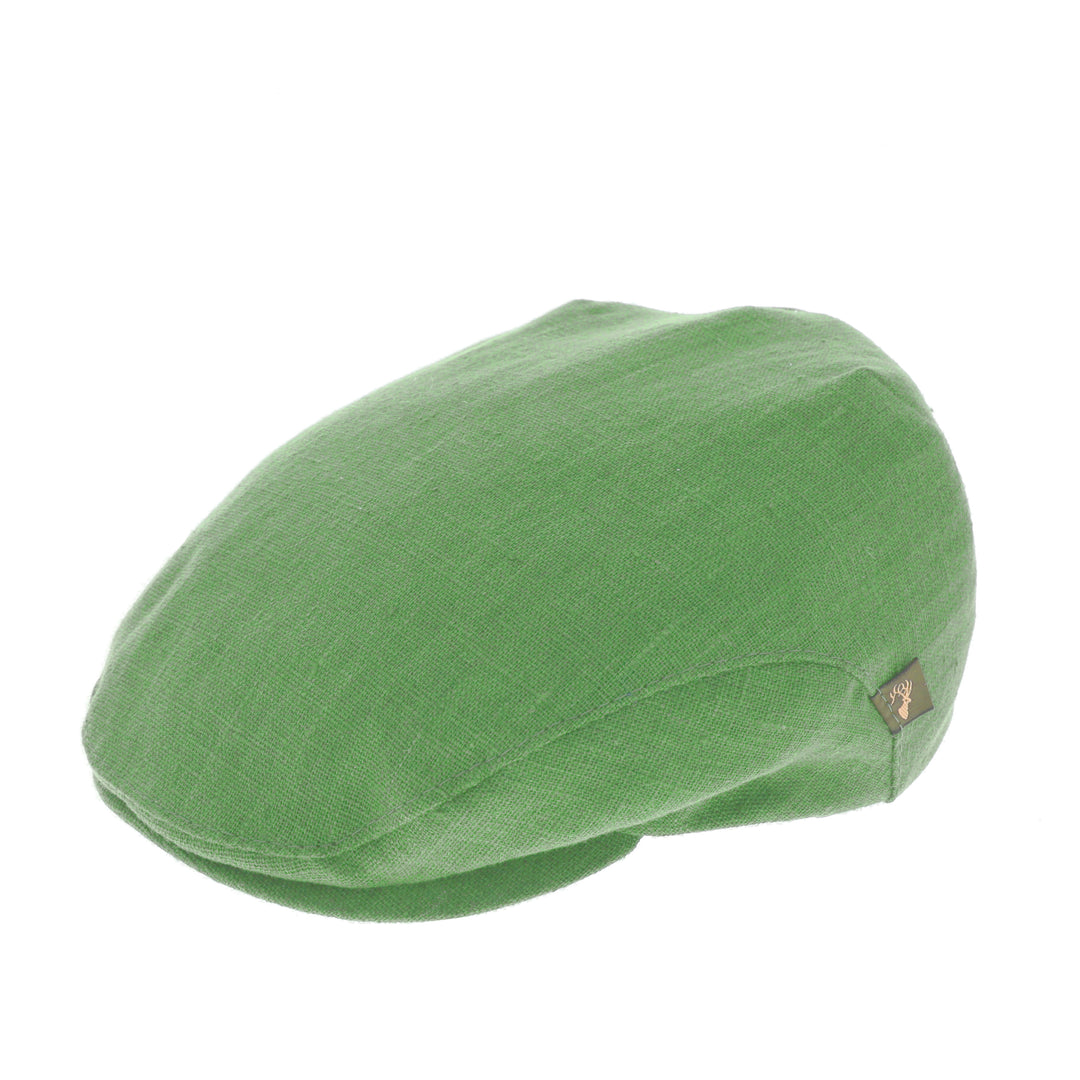 Mucros Weavers Trinity Linen Flat Cap In Green
