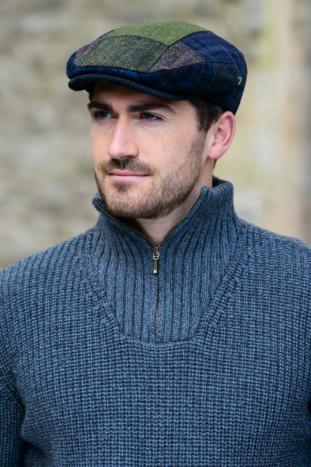 100% Wool Patchwork Flat Cap