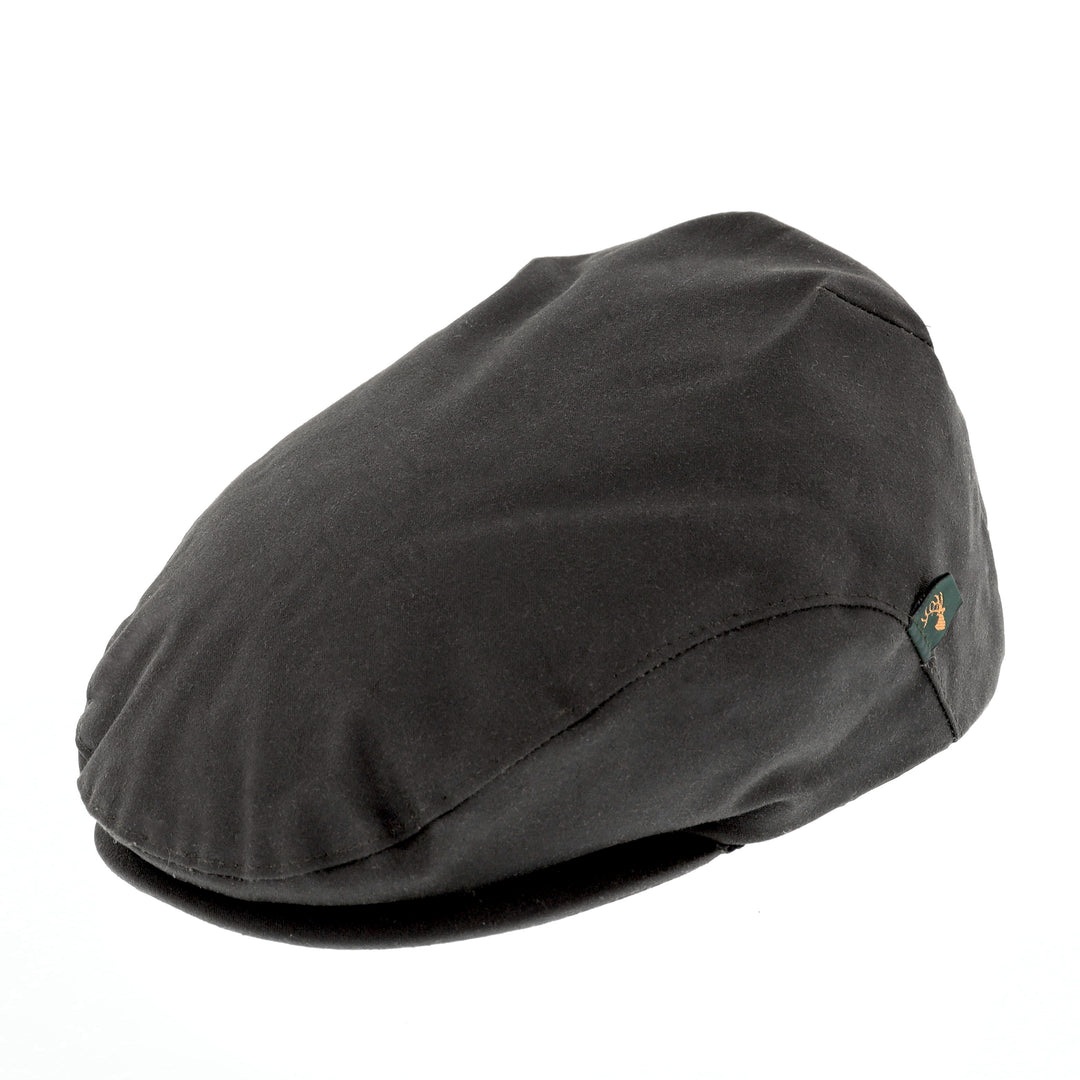Trinity Wax Flat Cap In Black
