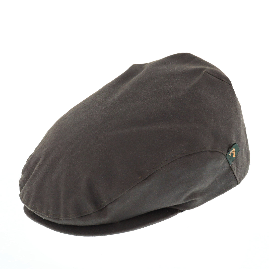 Trinity Wax Flat Cap In Brown