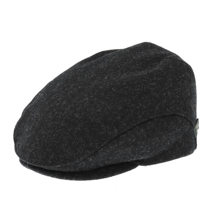 Trinity Wool Flat Cap In Charcoal