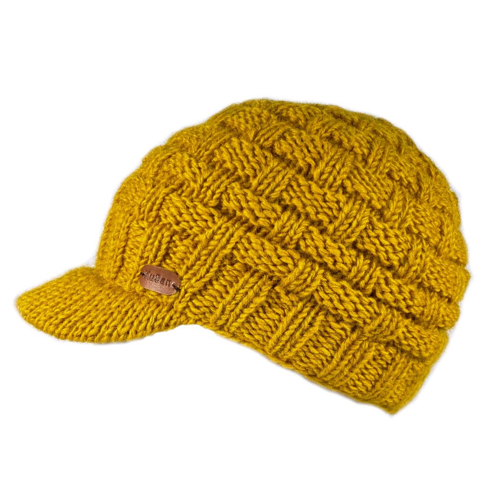 Kusan Peaked Beanie Cap Yellow (PK1533)