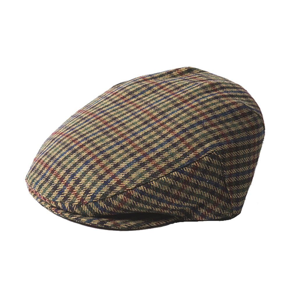 Failsworth Norwich Check Country Flat Cap Brown Check
