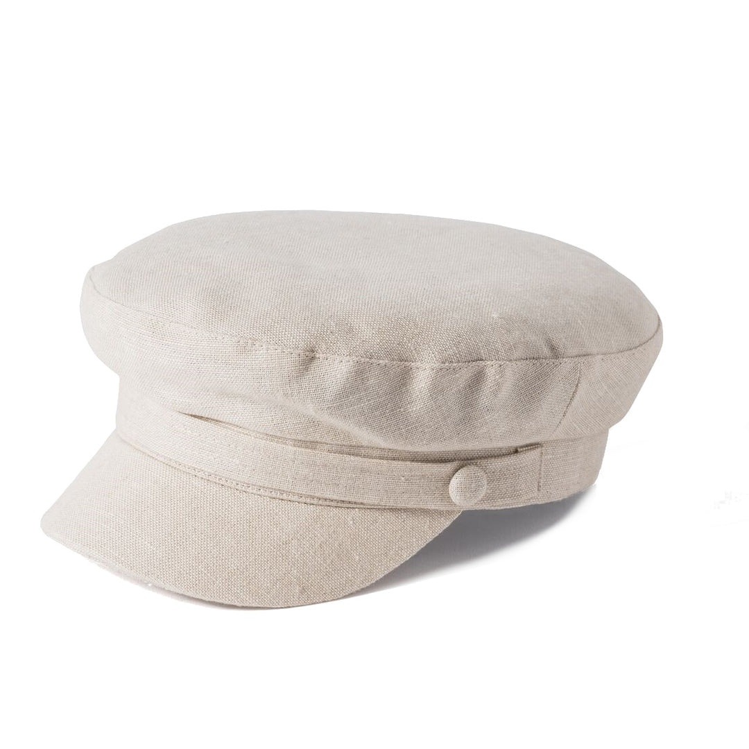 Failsworth Linen Mariner Breton Style Summer Cap In Natural