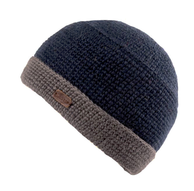 Kusan Turn-Up Beanie Hat Navy/Grey (PK839)