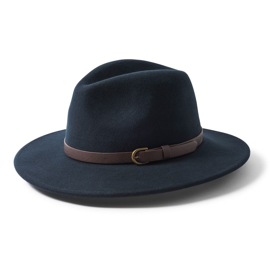 Failsworth Adventurer Wool Fedora In Navy