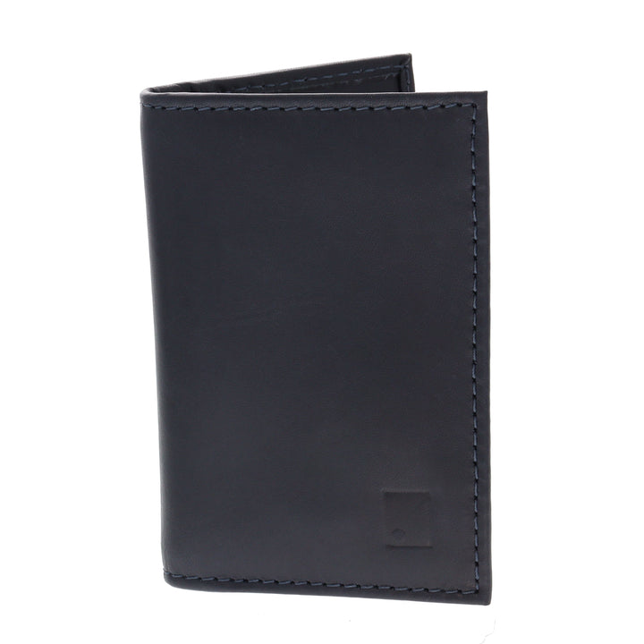 Navy Leather Card Holder Wallet