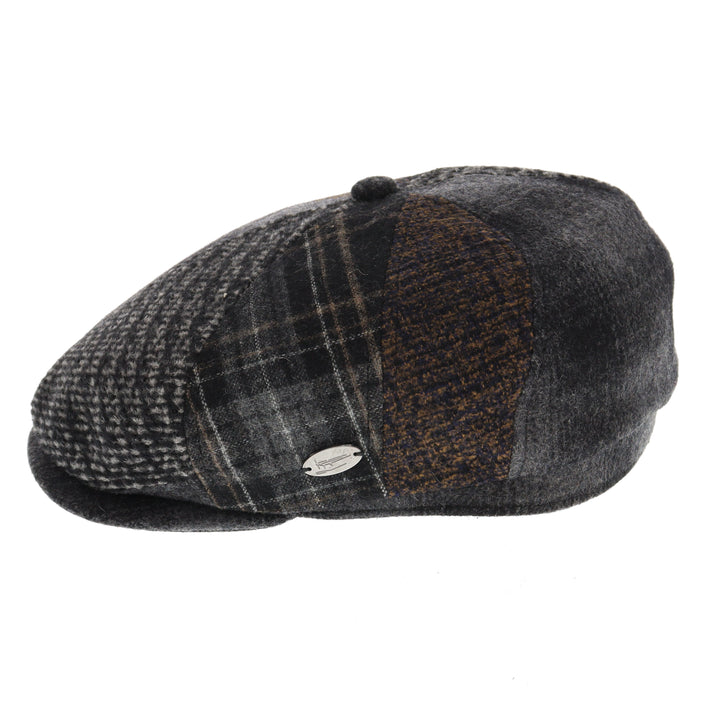 Whiteley Patchwork Cap in Charcoal