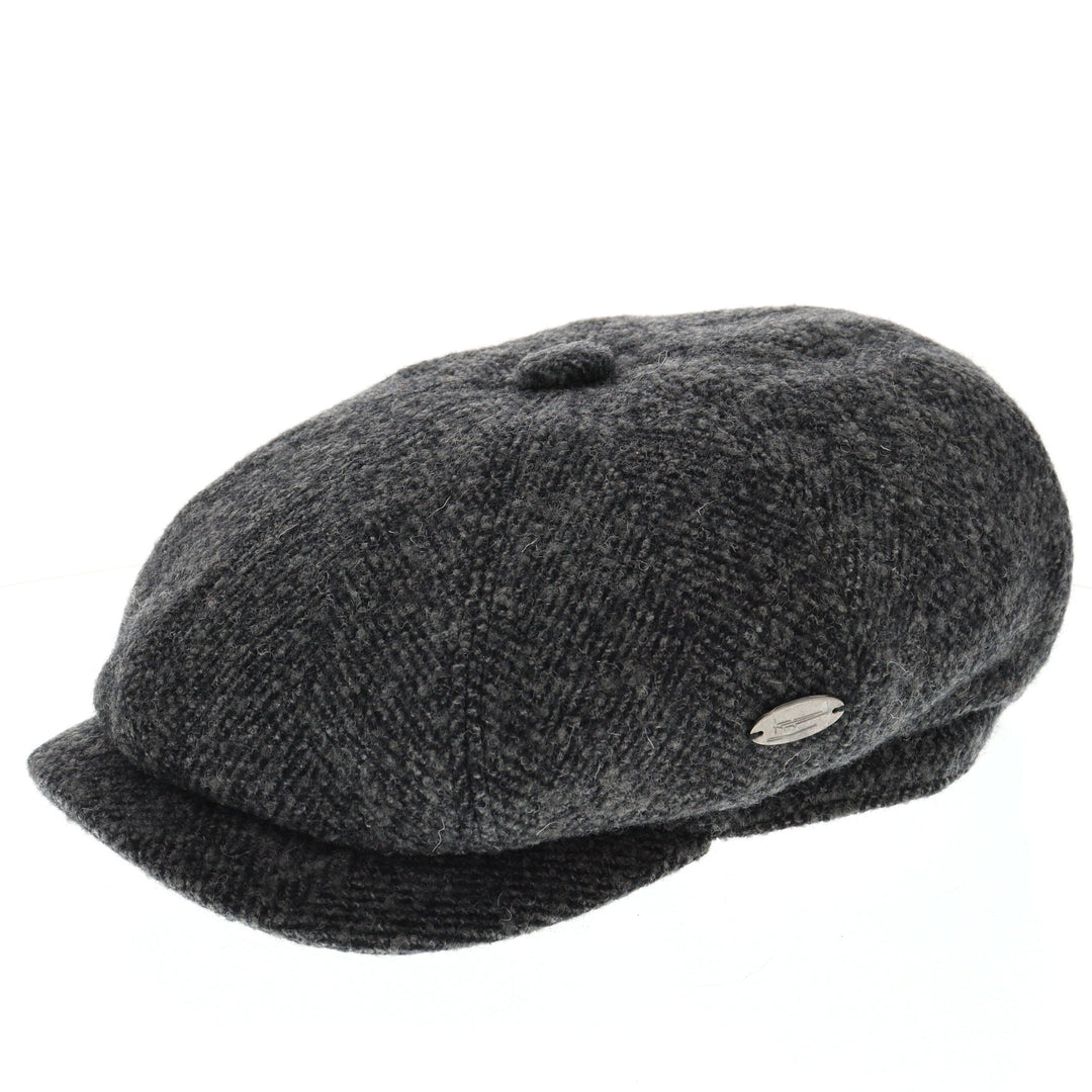 Whiteley Woven Wool Bakerboy Cap In Pewter (M114)