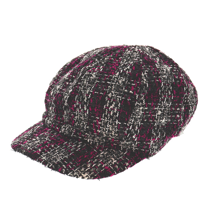 Ladies 'Kesia' Bakerboy Cap in Pink/Black/White