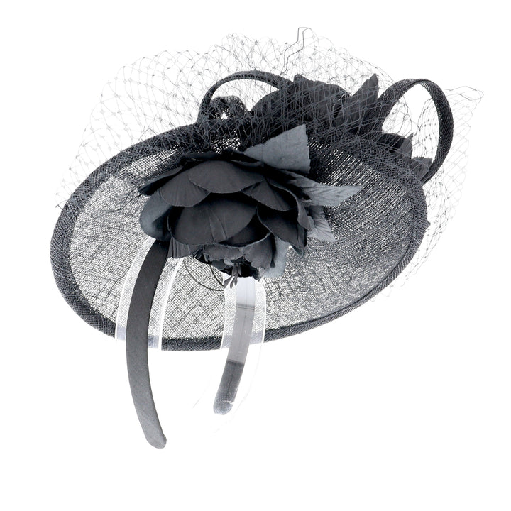 Black Flower Decoration Small Headband Fascinator (OCF091)