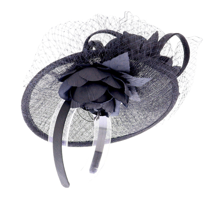 Navy Flower Decoration Small Headband Fascinator (OCF091)