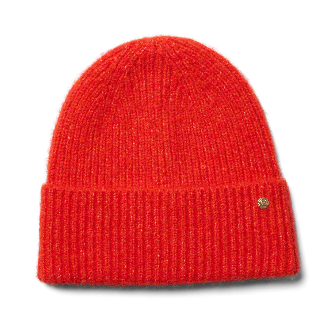 Pippa Ribbed Turn Up Beanie Hat From Failsworth In Orange