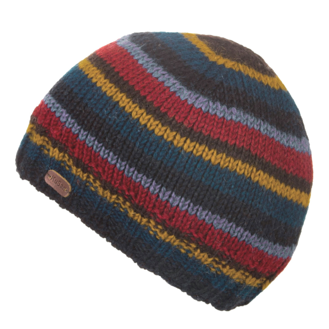 Kusan Brooklyn Knitted Stripe Beanie Black/Teal