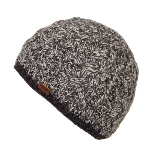 Kusan 100% Wool Cable Twisted Yarm Beanie Hat Charcoal (PK1727)