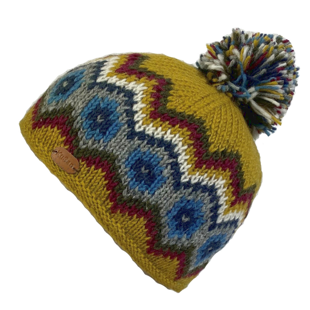 Kusan Wool Bobble Hat Yellow (PK1822)