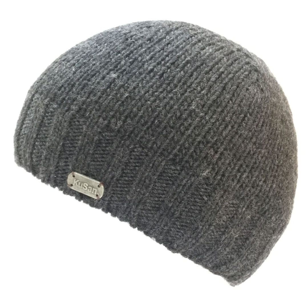 Kusan Merino Wool Beanie Hat Charcoal