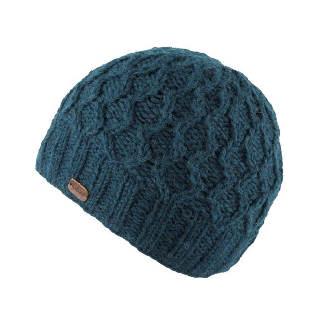 Kusan Cable Knit Beanie Hat Teal (PK1927)