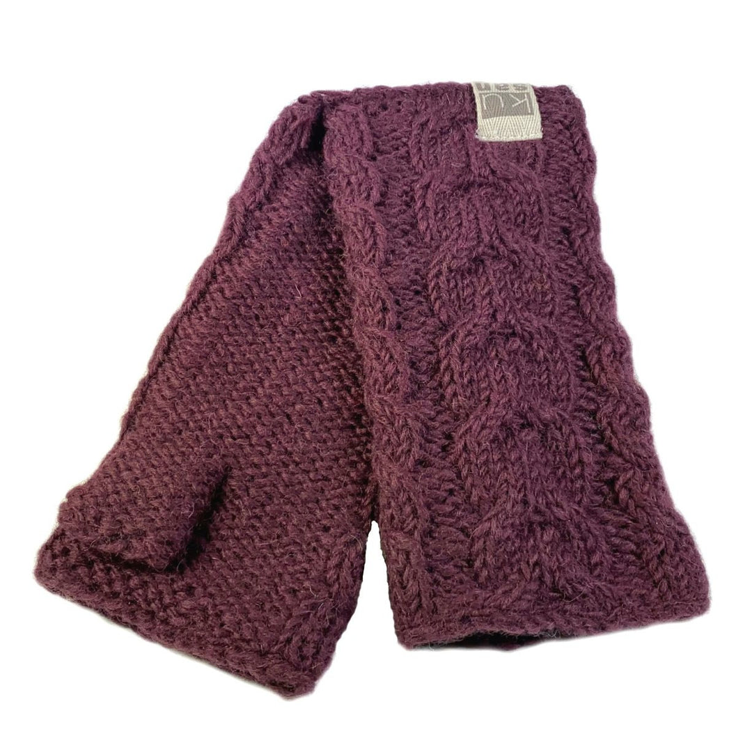 Kusan Cable Knit Handwarmers Berry Red (PK2228)