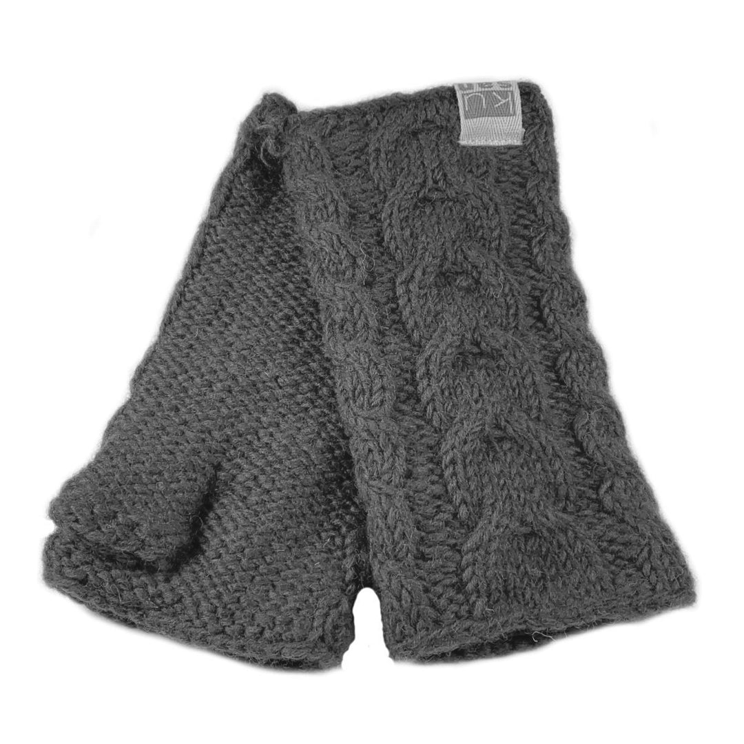 Kusan Cable Knit Handwarmers Charcoal (PK2228)