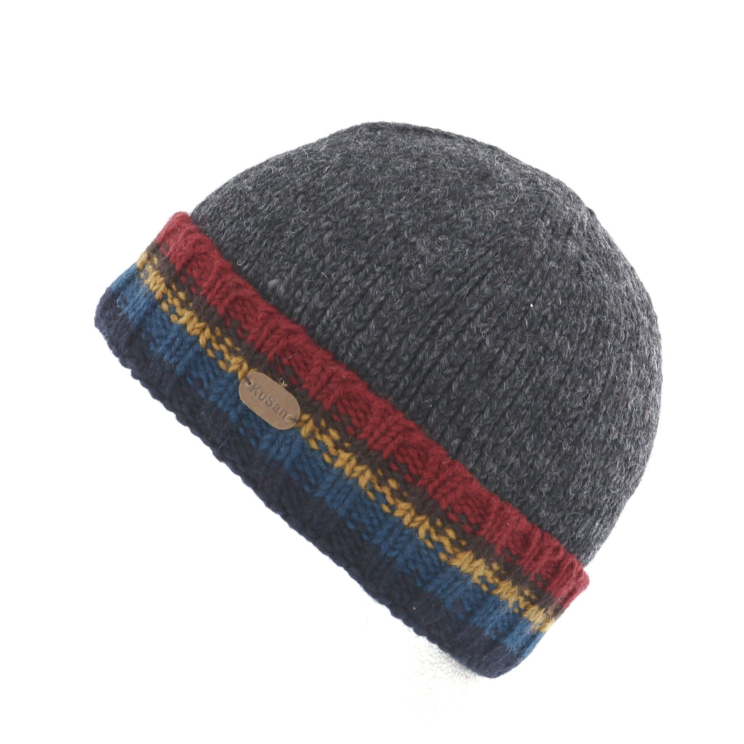 Kusan Wool Turn Up Beanie Hat Grey (PK2211)