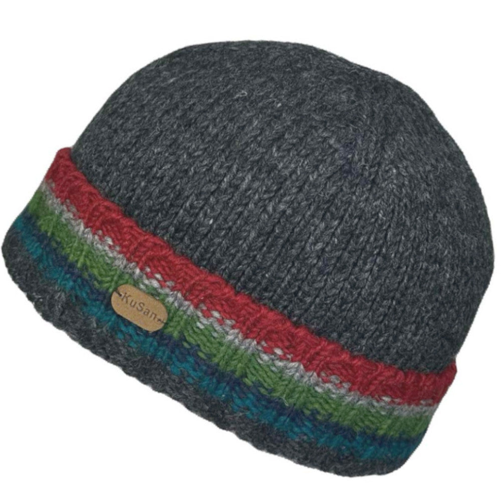 Kusan Wool Turn Up Beanie Hat Grey (PK2411)