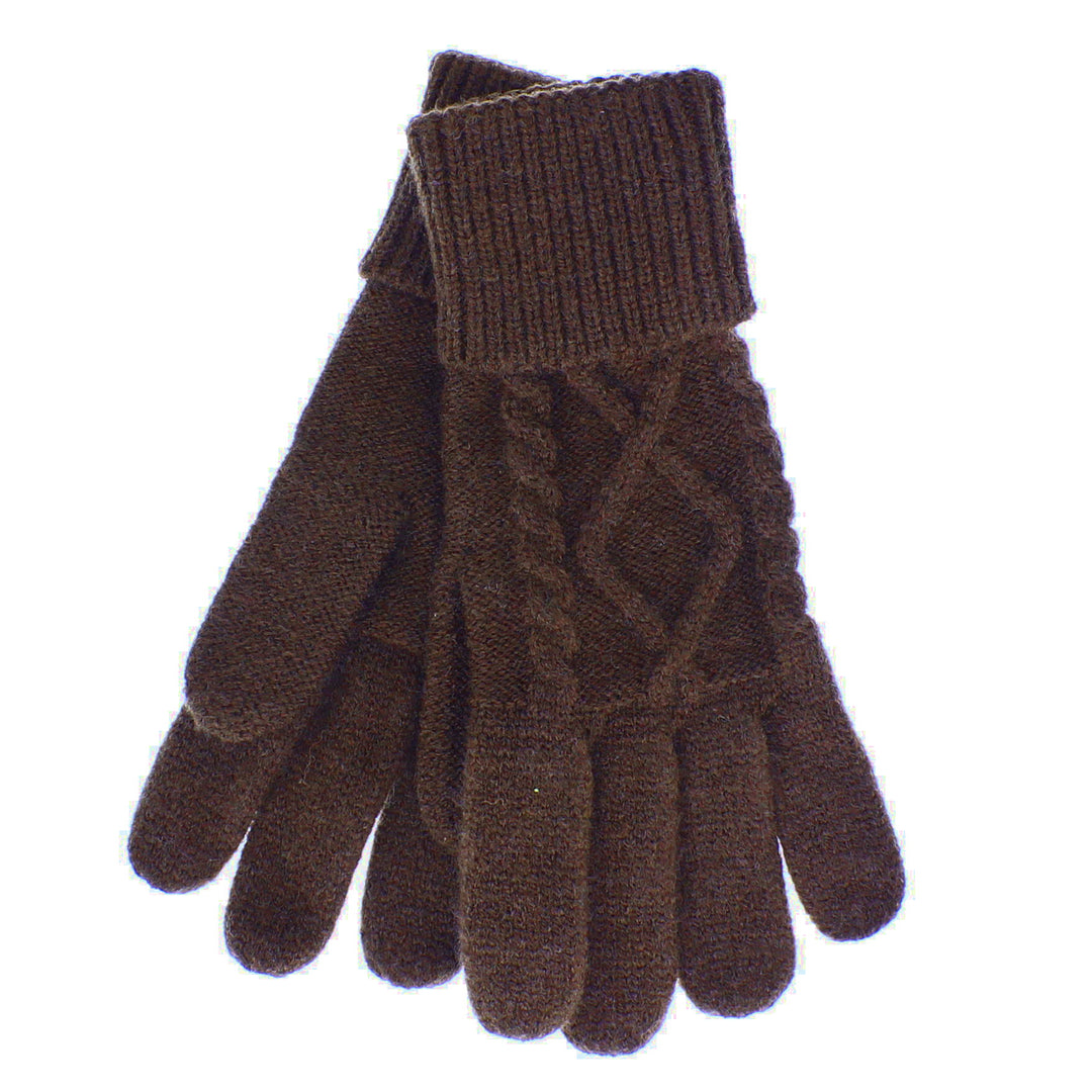 Brown Cable Gloves