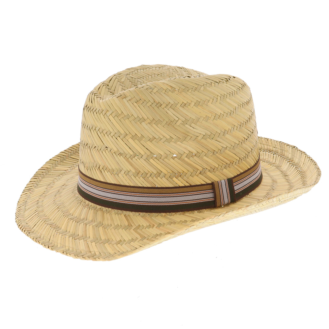 Men's Summer Straw Hat With Stripe Band