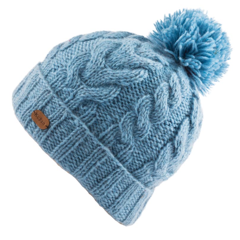Kusan Cable Knit Bobble Hat Sky Blue (PK2228)