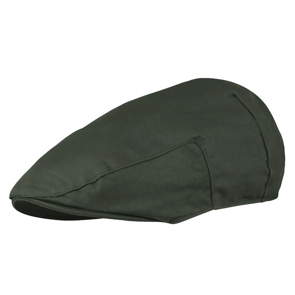 Olive Wax Flat Cap with Thinsulate Lining