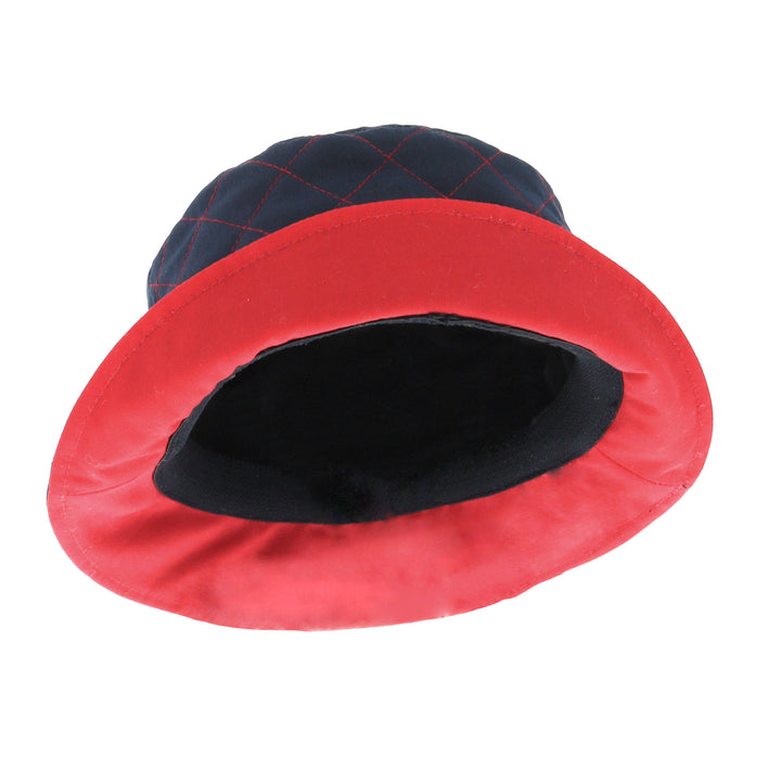 Whiteley Ladies Waxed Bucket Hat In Navy/Red