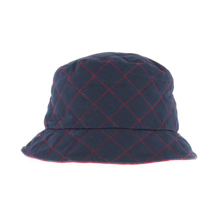 Whiteley Ladies Waxed Bucket Hat In Navy/Red