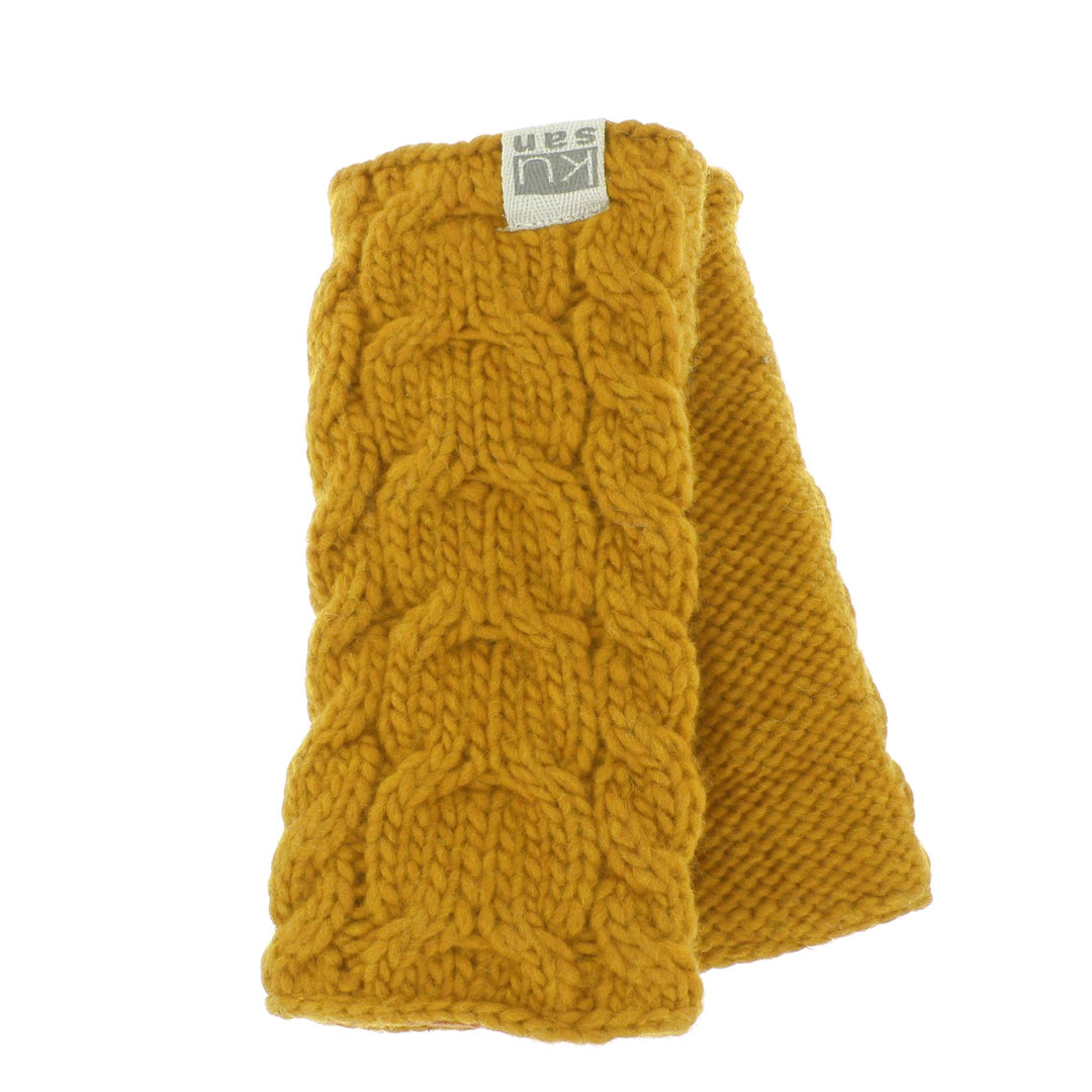 Kusan Cable Knit Handwarmers Yellow (PK2228)