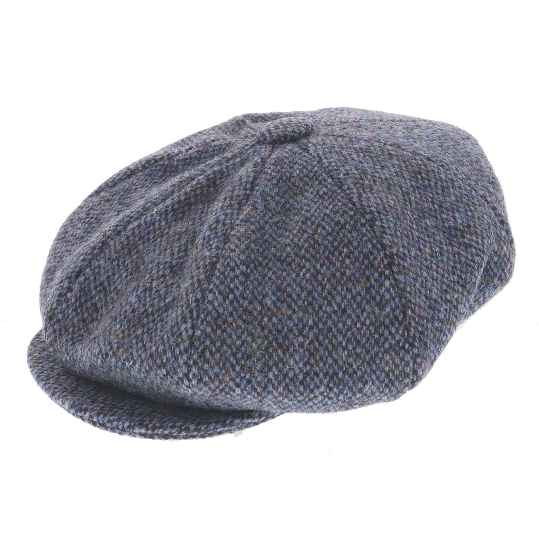 Glen Appin Harris Tweed Wool Bakerboy Cap Blue