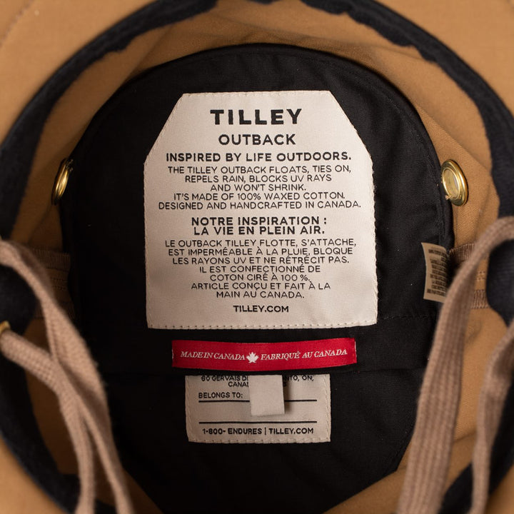 Tilley TWC7 Outback Waxed Cotton Hat (Tan/Navy)