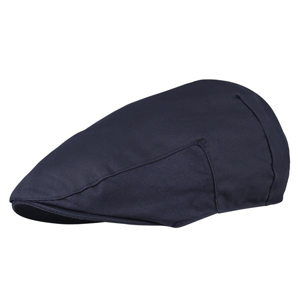 Navy Wax Flat Cap with Thinsulate Lining